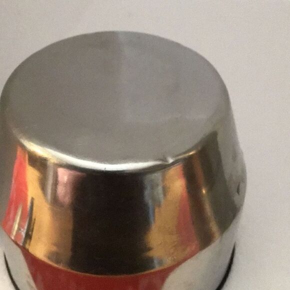 Vintage Uno-vac stainless thermos with patina and a little ding - Picture 5 of 8